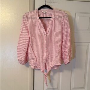 beachlunchlounge Pink Striped Button Down Shirt